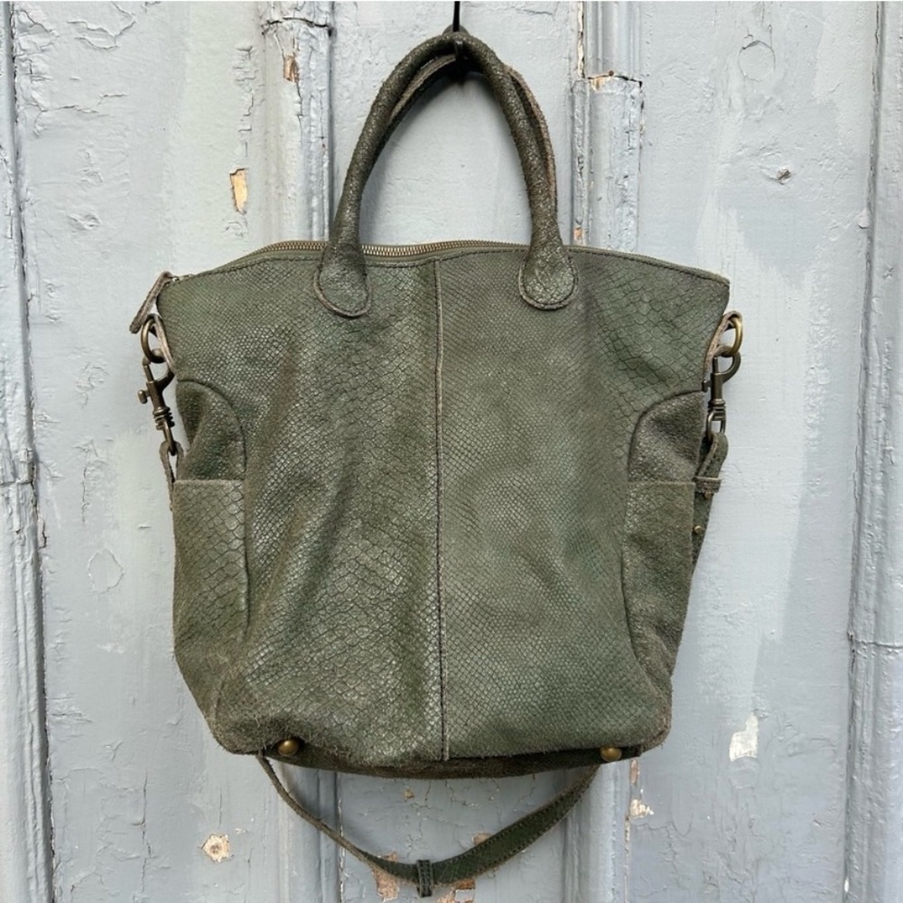 Leather Snakeskin Hobo Bag